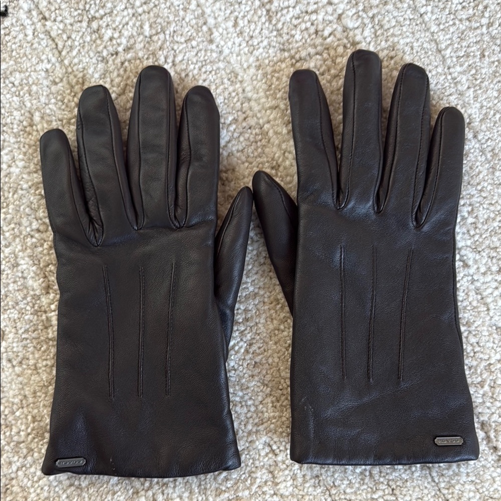 Coach Sheep Leather Merino Wool Gloves